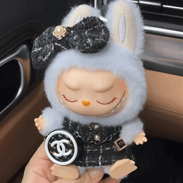 007 - Doll Clothes C Style No.5 Black Bow + Dress + Bag