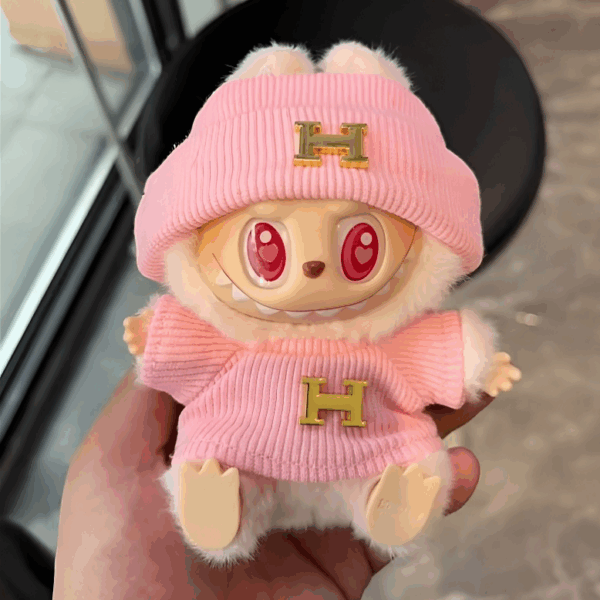 028 - Doll Clothes Outfits H Style Pink Hat + Sweater